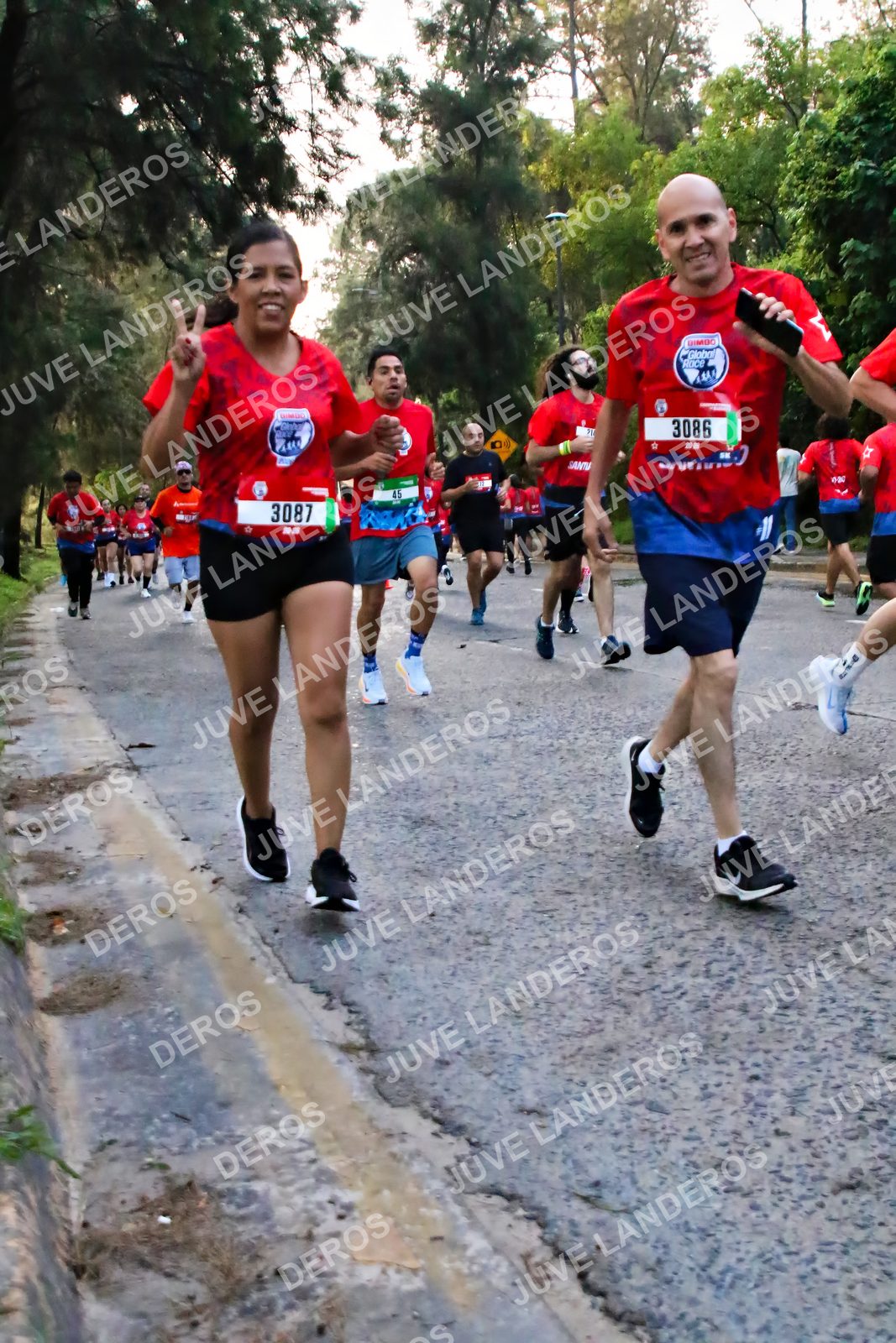 Foto de la CARRERA BIMBO GLOBAL RACE GUADALAJARA en Centro Comercial Andares, Blvd. Puerta de Hierro 4965, Zapopan a las 06:55 · dorsal 3087, 3086, 45
