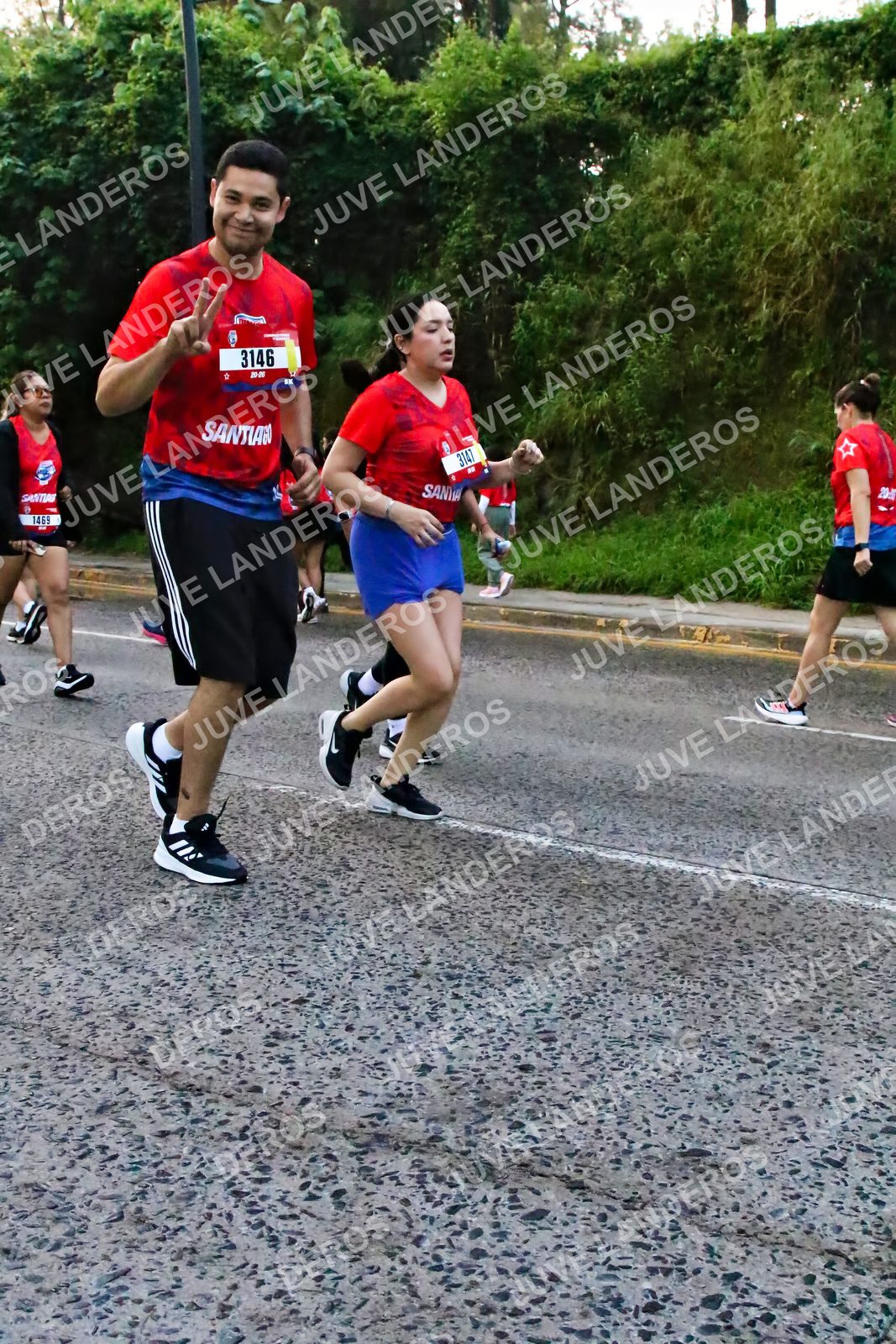 Foto de la CARRERA BIMBO GLOBAL RACE GUADALAJARA en Centro Comercial Andares, Blvd. Puerta de Hierro 4965, Zapopan a las 07:05 · dorsal 3146, 1469, 3147