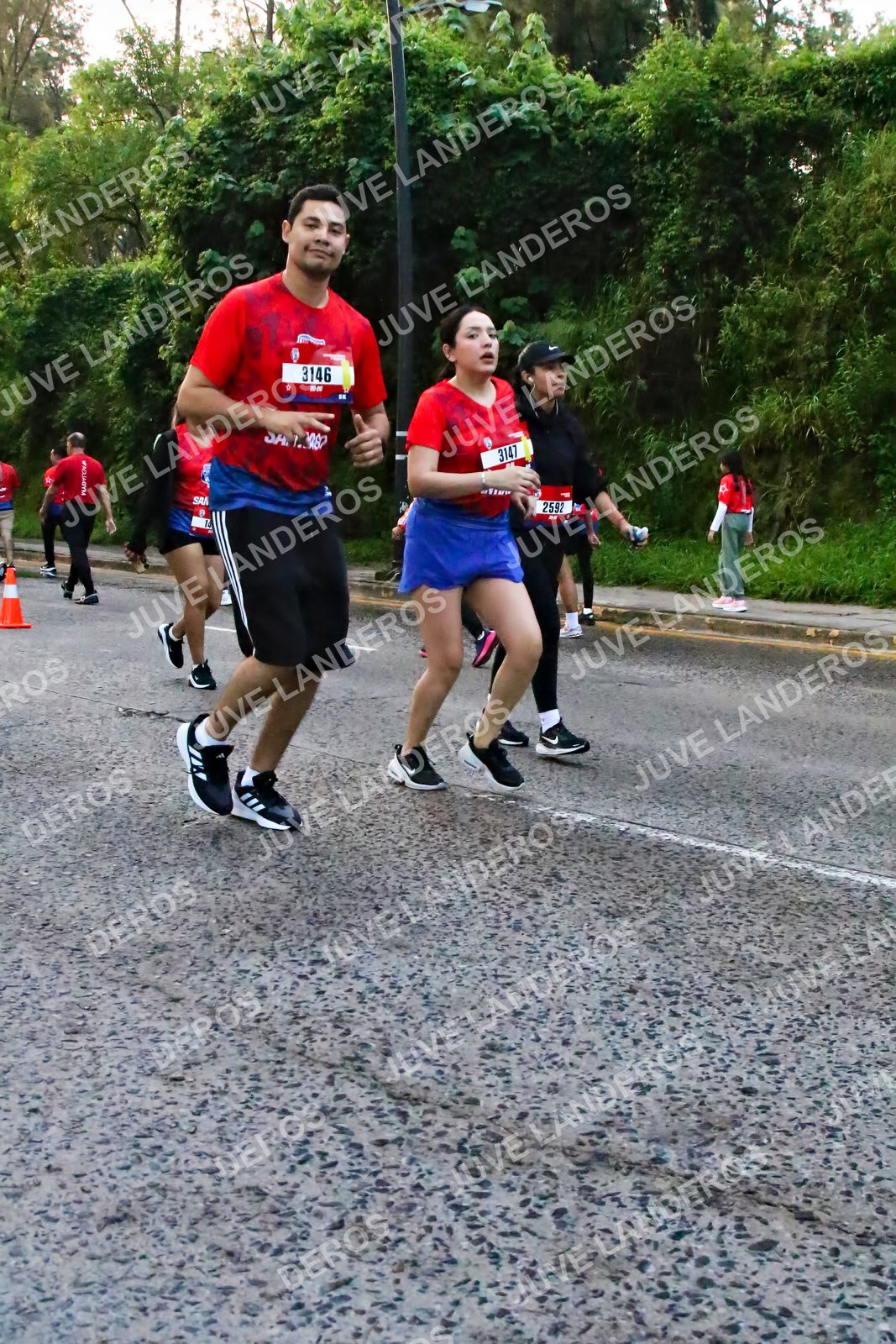 Foto de la CARRERA BIMBO GLOBAL RACE GUADALAJARA en Centro Comercial Andares, Blvd. Puerta de Hierro 4965, Zapopan a las 07:05 · dorsal 3146, 2592, 3147