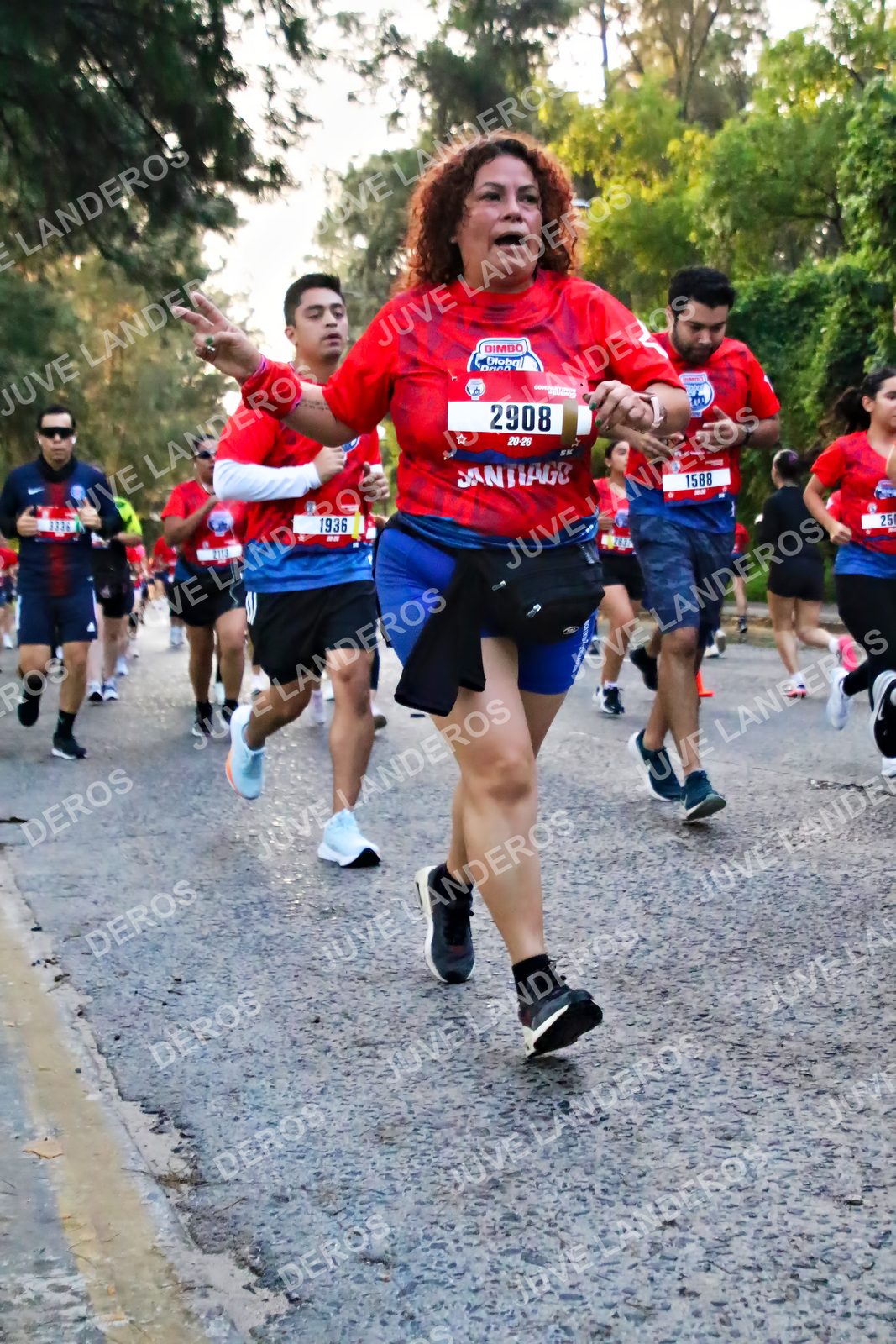 Foto de la CARRERA BIMBO GLOBAL RACE GUADALAJARA en Centro Comercial Andares, Blvd. Puerta de Hierro 4965, Zapopan a las 06:57 · dorsal 2908, 1936, 1588, 25