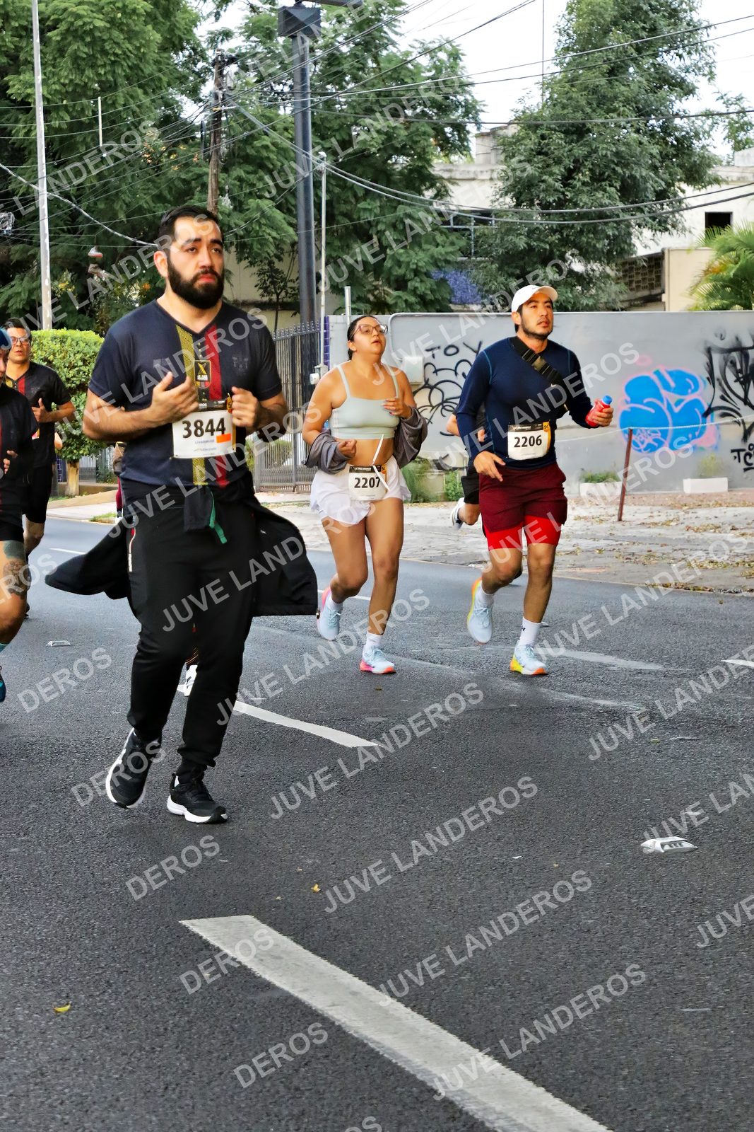 Foto de la X Carrera Leones Negros Red Cola 2026 en Rectoría General de la UdeG, Av. Juárez 976 (meta en Av. Enrique Díaz de León y Pedro Moreno), Guadalajara a las 05:08 · dorsal 3844, 2206, 2207