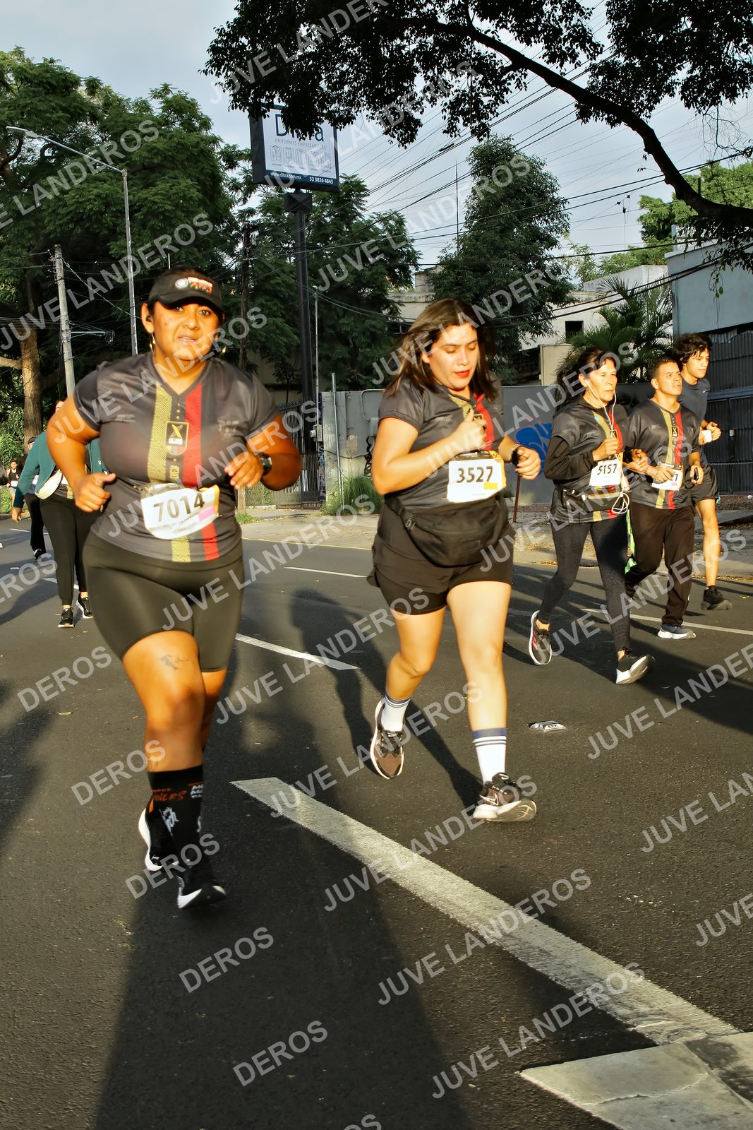 Foto de la X Carrera Leones Negros Red Cola 2026 en Rectoría General de la UdeG, Av. Juárez 976 (meta en Av. Enrique Díaz de León y Pedro Moreno), Guadalajara a las 07:26 · dorsal 3527, 7014, 5157