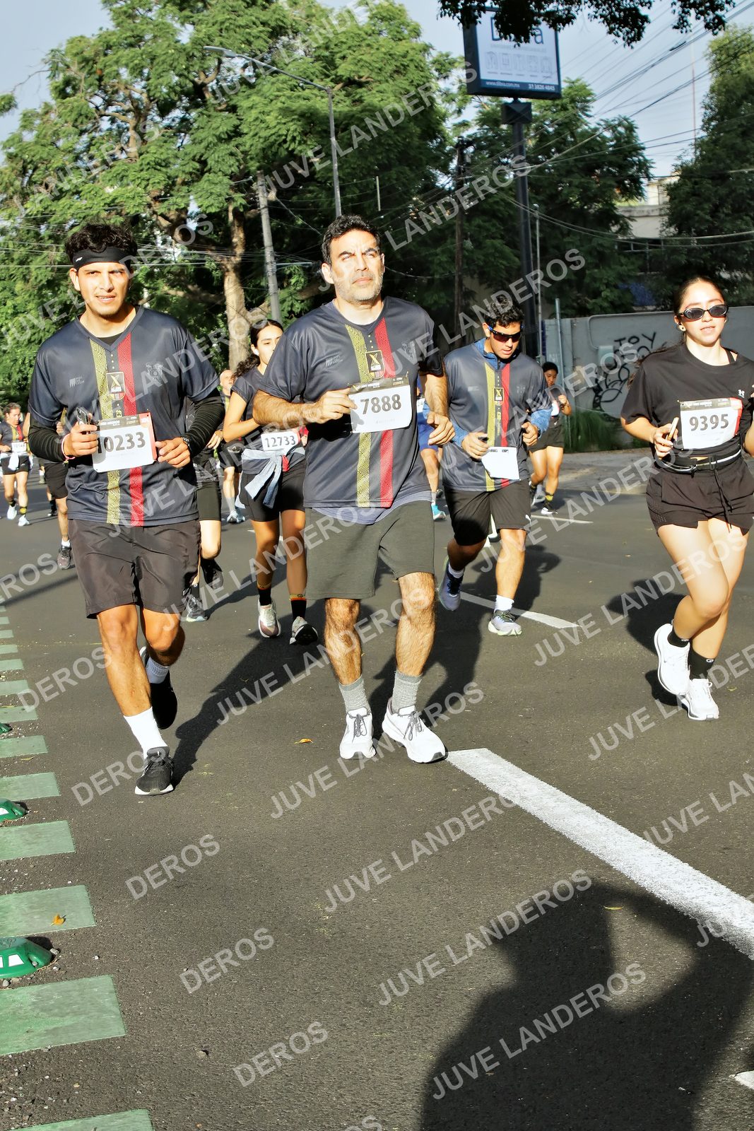 Foto de la X Carrera Leones Negros Red Cola 2026 en Rectoría General de la UdeG, Av. Juárez 976 (meta en Av. Enrique Díaz de León y Pedro Moreno), Guadalajara a las 07:59 · dorsal 7888, 9395, 12733, 10233