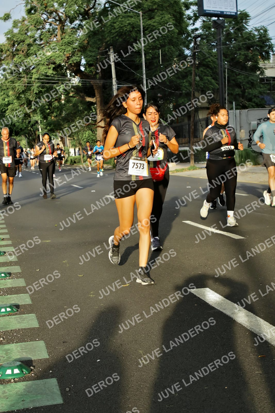 Foto de la X Carrera Leones Negros Red Cola 2026 en Rectoría General de la UdeG, Av. Juárez 976 (meta en Av. Enrique Díaz de León y Pedro Moreno), Guadalajara a las 07:34 · dorsal 7573, 3944, 10306