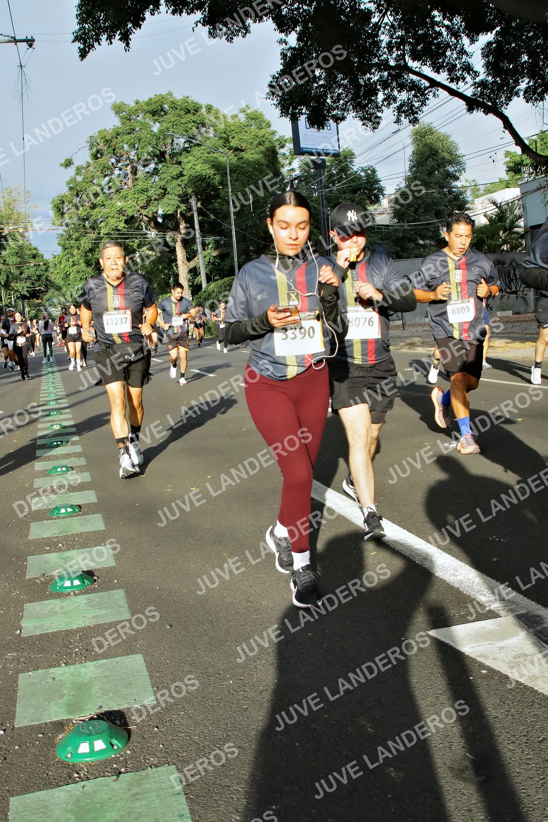 Foto de la X Carrera Leones Negros Red Cola 2026 en Rectoría General de la UdeG, Av. Juárez 976 (meta en Av. Enrique Díaz de León y Pedro Moreno), Guadalajara a las 07:57 · dorsal 3390, 8809, 11237, 8076
