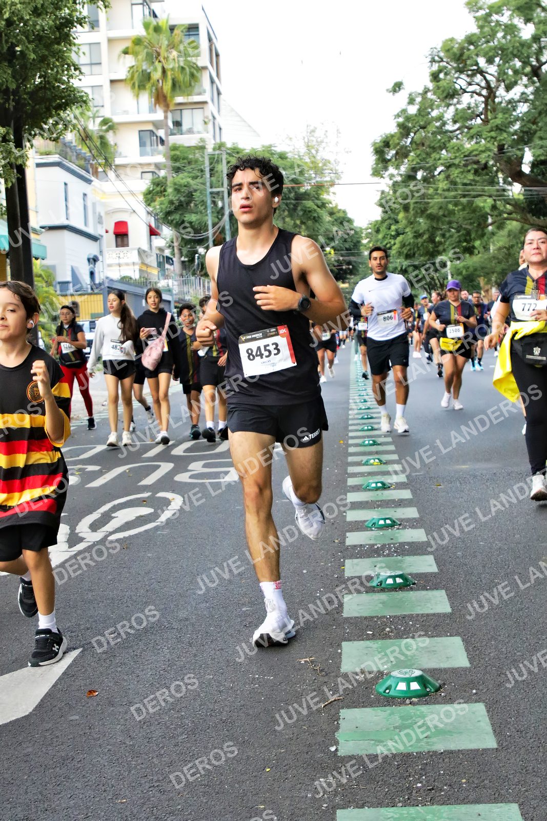 Foto de la X Carrera Leones Negros Red Cola 2026 en Rectoría General de la UdeG, Av. Juárez 976 (meta en Av. Enrique Díaz de León y Pedro Moreno), Guadalajara a las 05:13 · dorsal 8453, 772, 806
