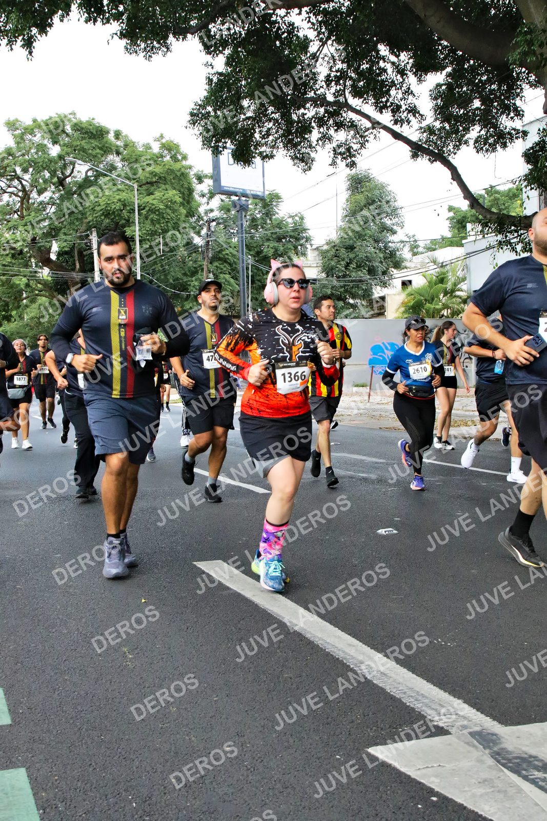 Foto de la X Carrera Leones Negros Red Cola 2026 en Rectoría General de la UdeG, Av. Juárez 976 (meta en Av. Enrique Díaz de León y Pedro Moreno), Guadalajara a las 05:11 · dorsal 1366, 2610, 1877