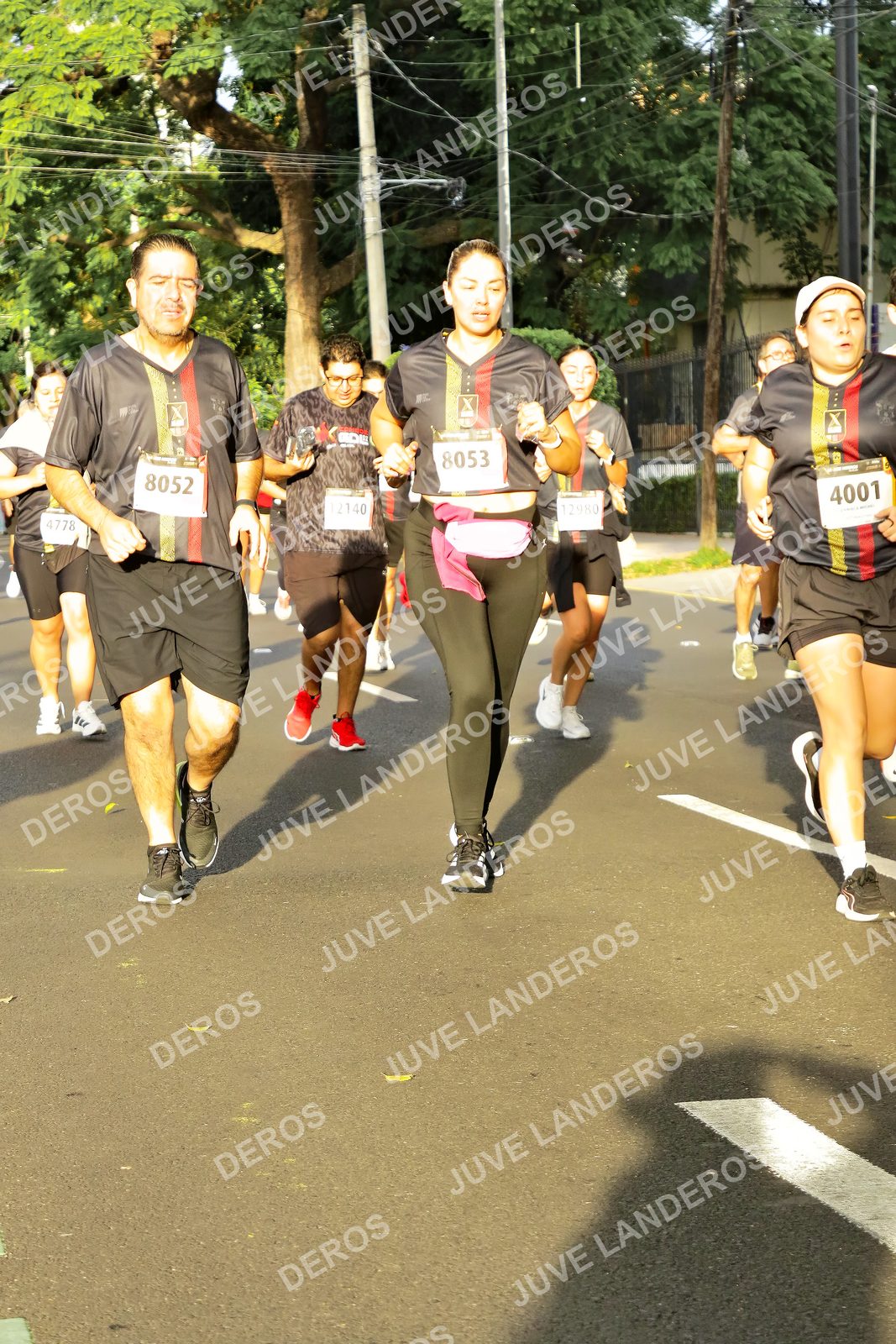 Foto de la X Carrera Leones Negros Red Cola 2026 en Rectoría General de la UdeG, Av. Juárez 976 (meta en Av. Enrique Díaz de León y Pedro Moreno), Guadalajara a las 07:35 · dorsal 8053, 8052, 4001, 12980