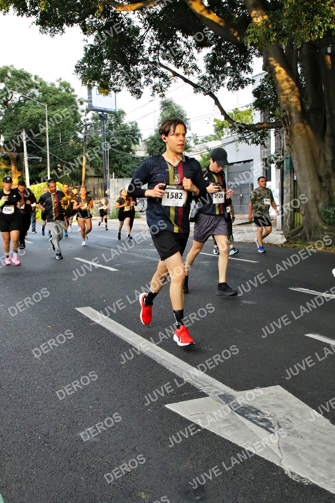 Foto de la X Carrera Leones Negros Red Cola 2026 en Rectoría General de la UdeG, Av. Juárez 976 (meta en Av. Enrique Díaz de León y Pedro Moreno), Guadalajara a las 05:07 · dorsal 1582, 2520, 5362