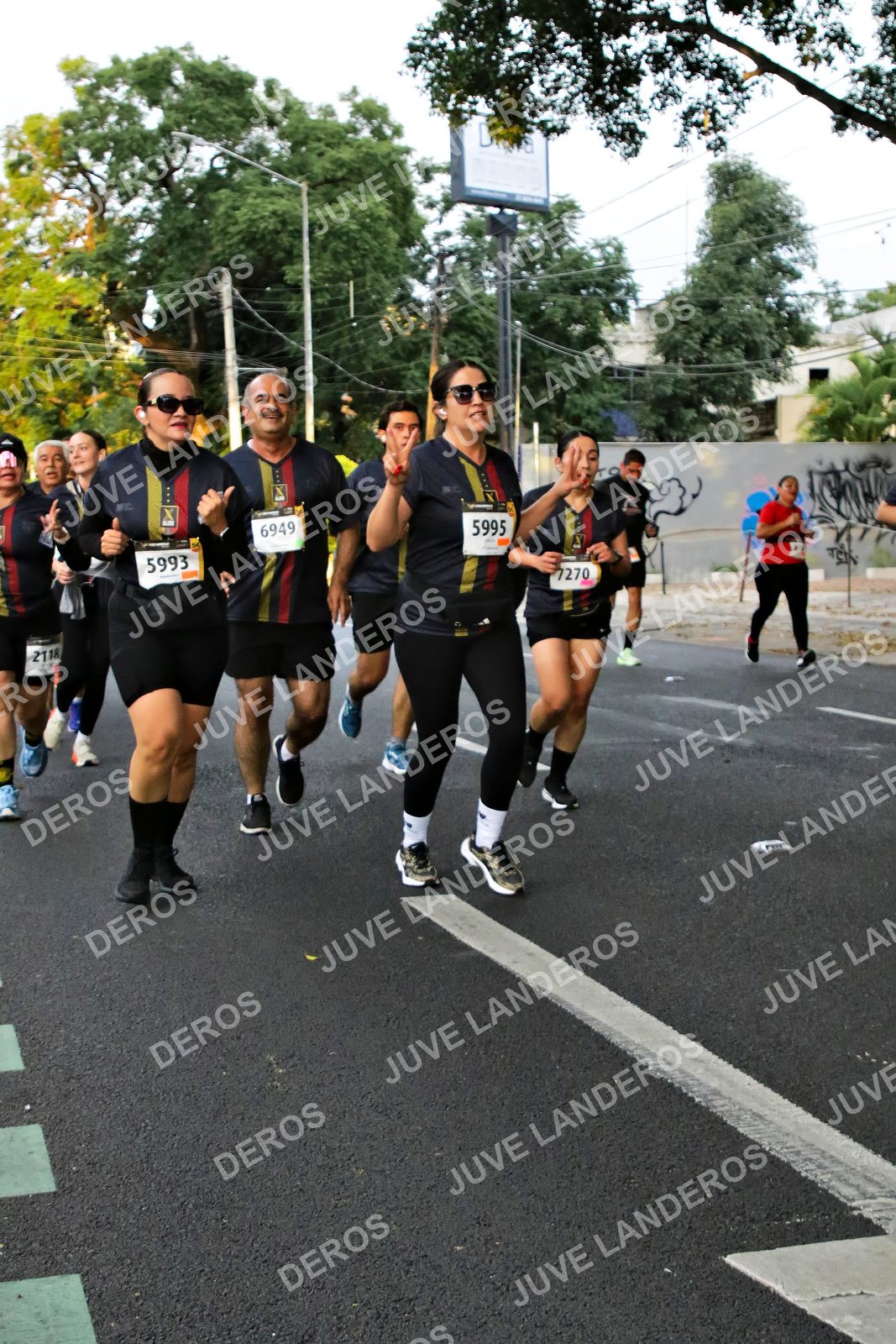 Foto de la X Carrera Leones Negros Red Cola 2026 en Rectoría General de la UdeG, Av. Juárez 976 (meta en Av. Enrique Díaz de León y Pedro Moreno), Guadalajara a las 05:06 · dorsal 5995, 7270, 6949, 5993