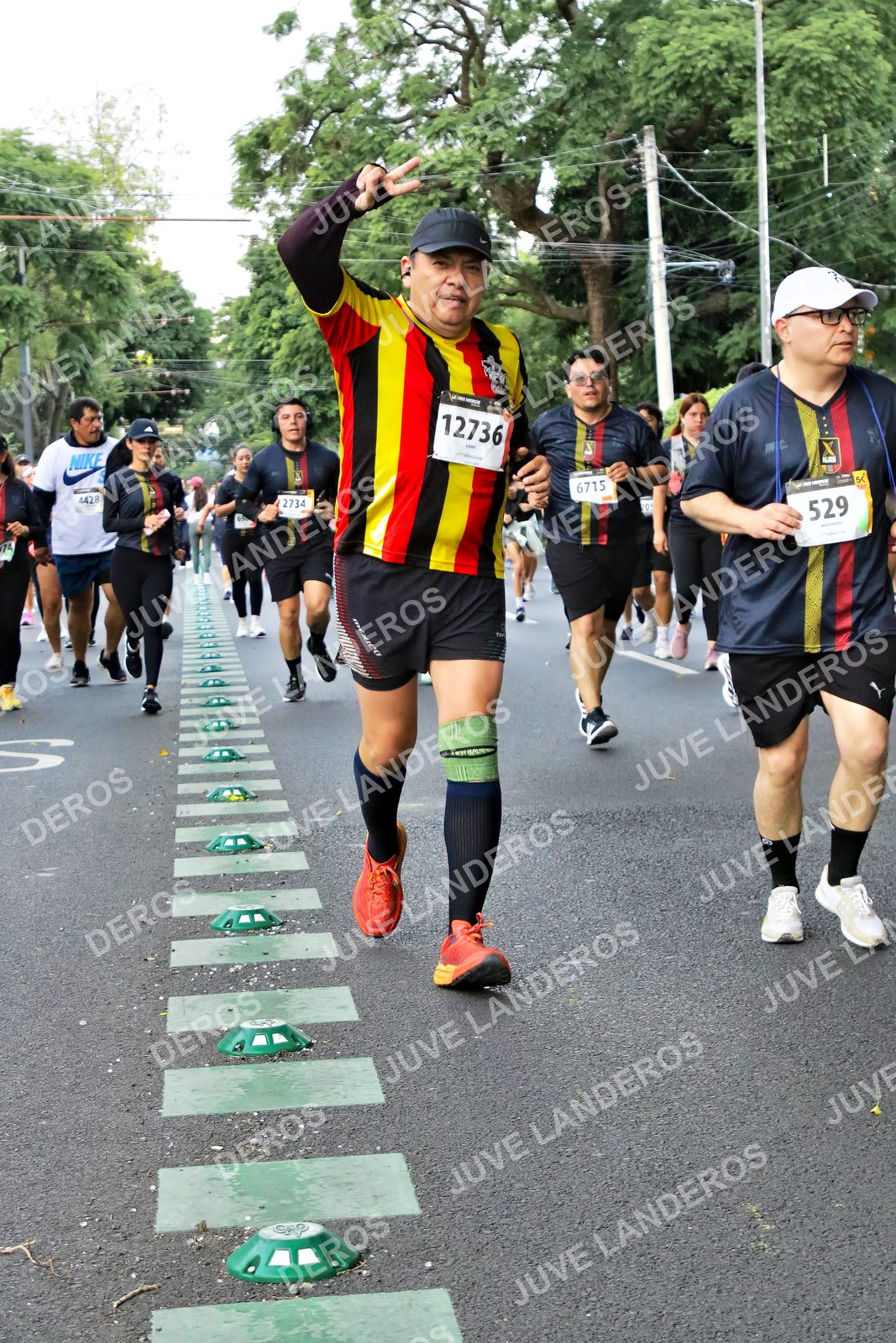 Foto de la X Carrera Leones Negros Red Cola 2026 en Rectoría General de la UdeG, Av. Juárez 976 (meta en Av. Enrique Díaz de León y Pedro Moreno), Guadalajara a las 07:14 · dorsal 529, 12736, 2734, 6715