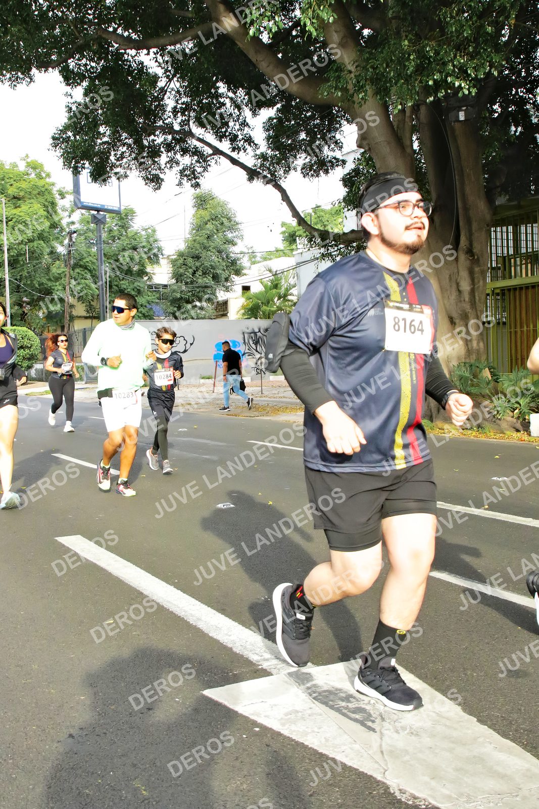 Foto de la X Carrera Leones Negros Red Cola 2026 en Rectoría General de la UdeG, Av. Juárez 976 (meta en Av. Enrique Díaz de León y Pedro Moreno), Guadalajara a las 08:12 · dorsal 8164, 10283, 10284