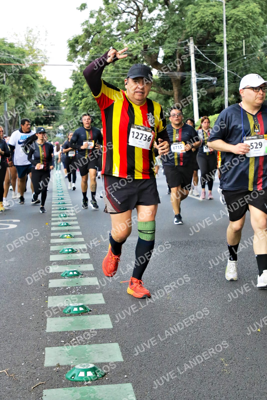 Foto de la X Carrera Leones Negros Red Cola 2026 en Rectoría General de la UdeG, Av. Juárez 976 (meta en Av. Enrique Díaz de León y Pedro Moreno), Guadalajara a las 07:14 · dorsal 12736, 529, 6715